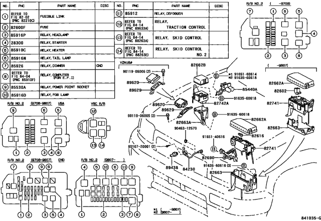 2002 Toyota 4Runner Switch & Relay & Computer Diagram 5