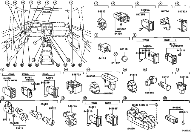 2002 Toyota 4Runner Switch & Relay & Computer Diagram 6