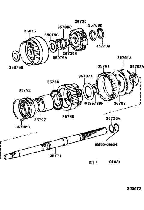 2002 Toyota 4Runner Planetary Gear, Reverse Piston & Counter Gear(ATM) Diagram 2