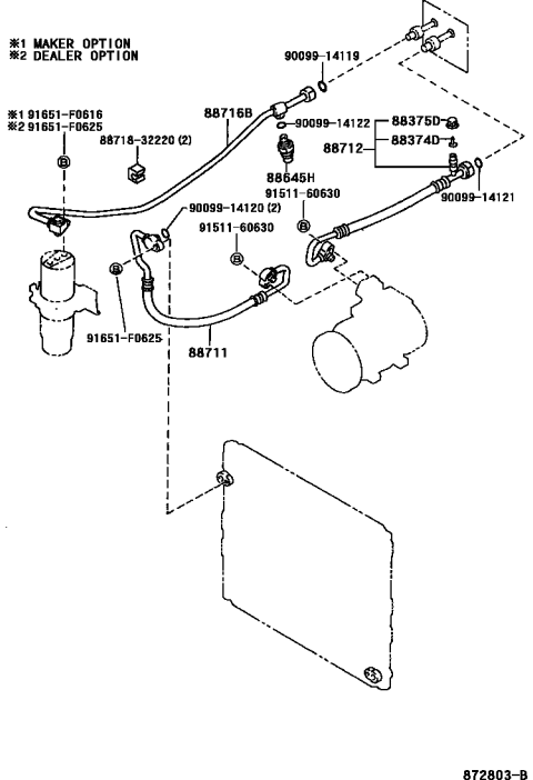2002 Toyota 4Runner Heating & Air Conditioning - Cooler Piping Diagram 2