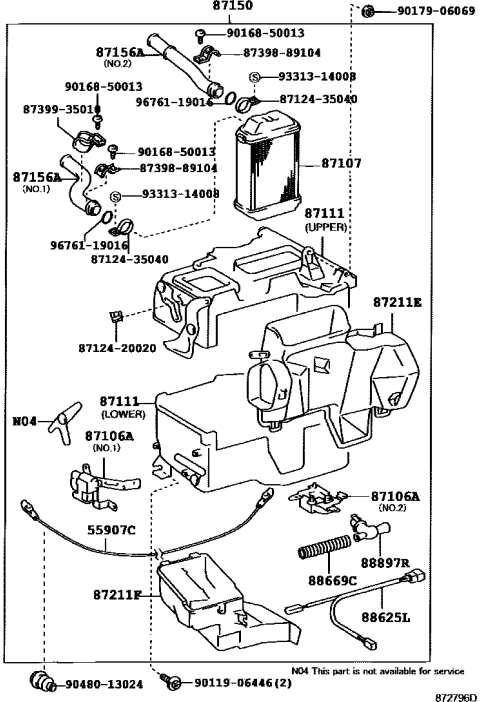 2002 Toyota 4Runner Heating & Air Conditioning - Heater Unit & Blower Diagram 4