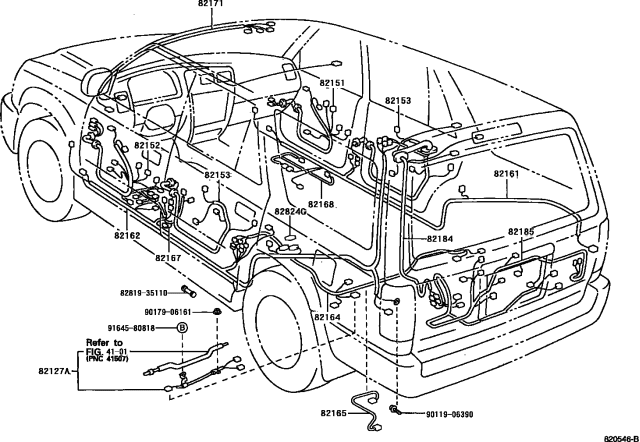 2002 Toyota 4Runner Wiring & Clamp Diagram 9