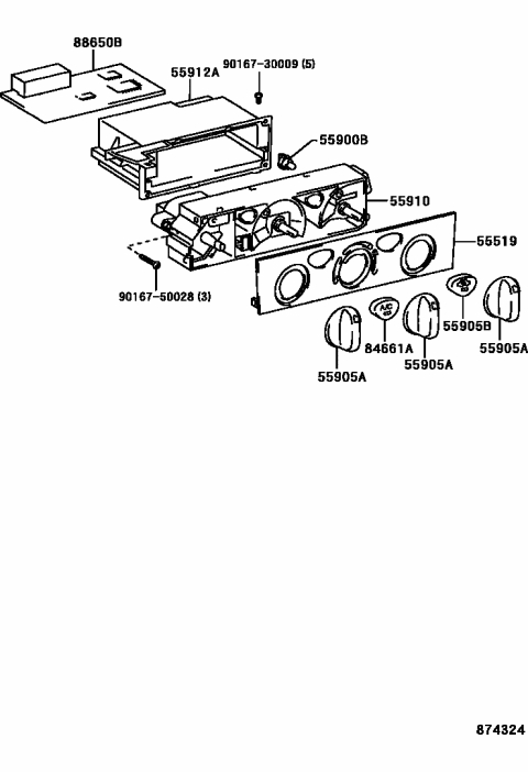 2002 Toyota 4Runner Heating & Air Conditioning - Control & Air Duct Diagram 3