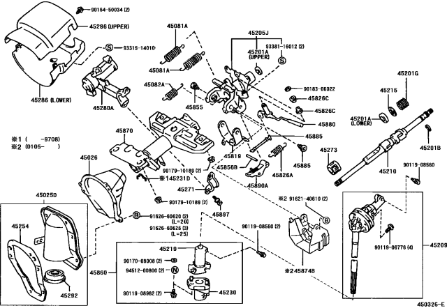 2002 Toyota 4Runner Steering Column & Shaft Diagram 2