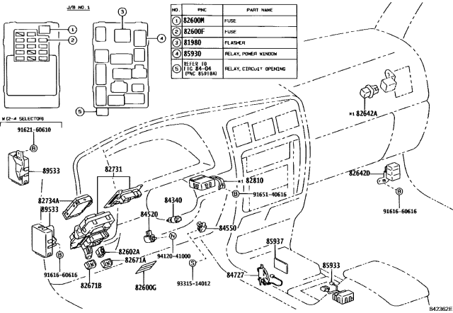 2002 Toyota 4Runner Switch & Relay & Computer Diagram 3