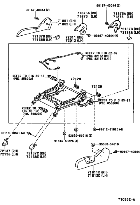 2002 Toyota 4Runner Seat & Seat Track Diagram 2