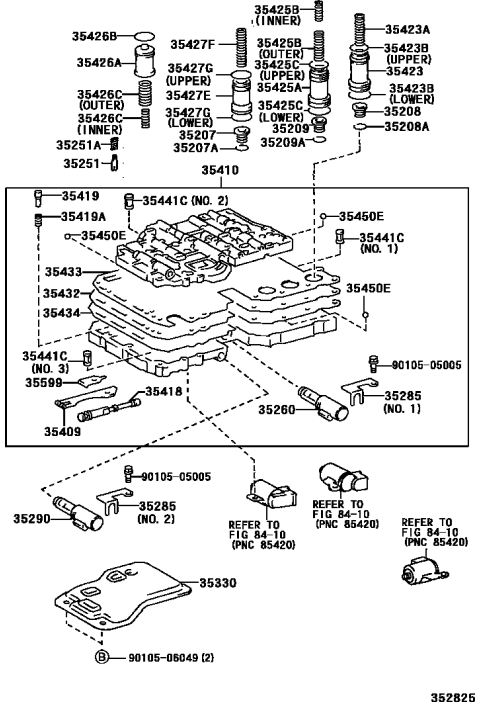 2002 Toyota 4Runner Valve Body & Oil Strainer (ATM) Diagram 4