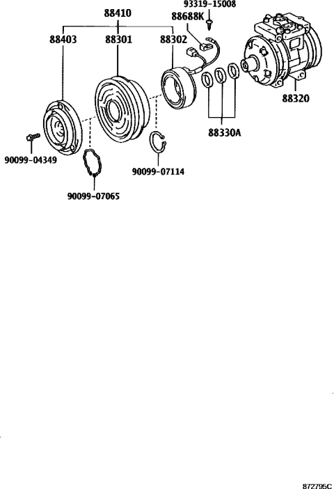 2002 Toyota 4Runner Heating & Air Conditioning - Compressor Diagram 2