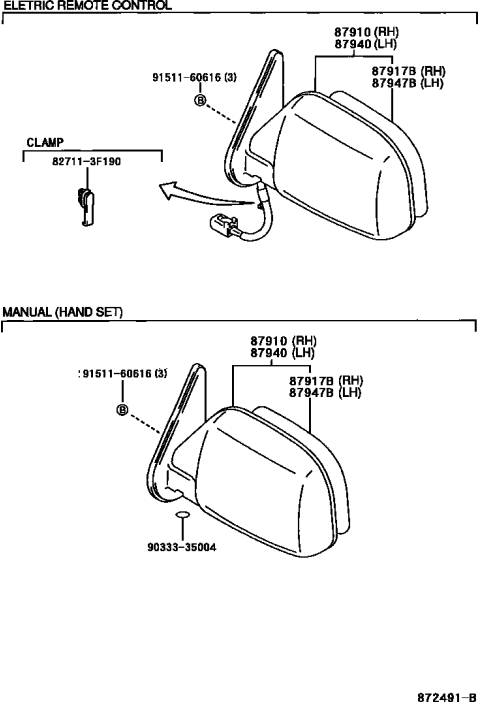 2002 Toyota 4Runner Mirror Diagram 2