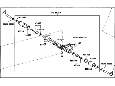44200-60120 Toyota Power Steering Gear Assembly for Rack and Pinion Illustration 1 of 1