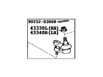 Toyota 43330-29615 Lower Ball Joint Assembly Front Right