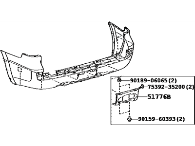 Toyota 52159-6A956 Cover, Rear Bumper W/R