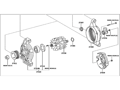 Toyota 27060-38090 Alternator Assembly W/Regulator