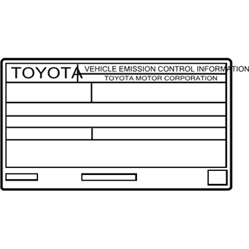 Toyota 11298-0C310 LABEL, EMISSION CONT
