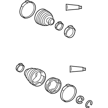 Toyota 04427-0D370 Front Cv Joint Boot Kit, In Outboard, Right