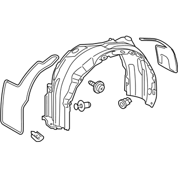 Toyota 53805-06101 Shield Sub-Assembly, FEN