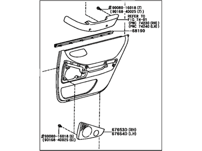 Toyota 67630-AC040-L2 Board Sub-Assy, Rear Door Trim, RH