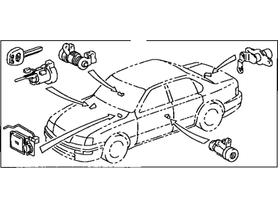 Toyota 89708-33250 Cylinder & Transmitter Set, Wireless Door Lock