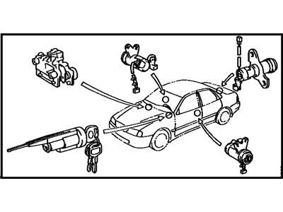 Toyota 69005-41051 Cylinder Set, Lock