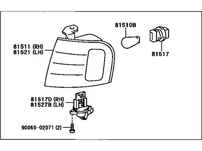 Toyota 81520-AC010 Lamp Assy, Front Turn Signal, LH