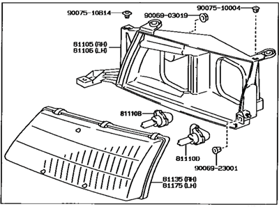 1995 Toyota Avalon Headlight - 81110-07010