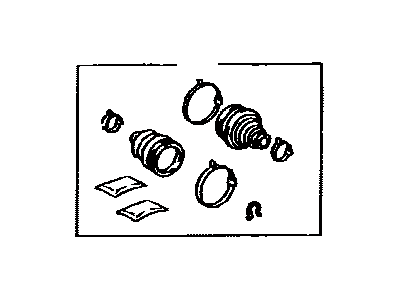 Toyota 04438-06060 Front Cv Joint Boot Kit, In Outboard, Right