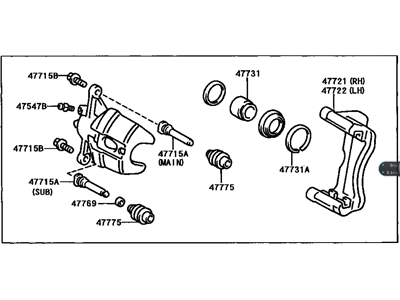 Toyota 47750-07010 Cylinder Assy, Disc Brake, LH