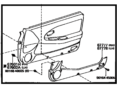 Toyota 67610-17432-C1 Board Sub-Assembly, Front Door Trim, RH