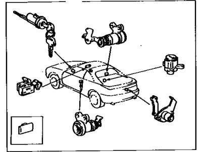 Toyota 69005-17181 Cylinder Set, Lock