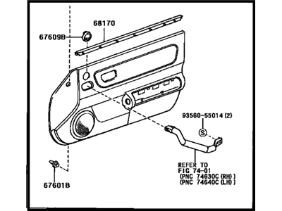 Toyota 67620-17460-C0 Board Sub-Assy, Front Door Trim, LH