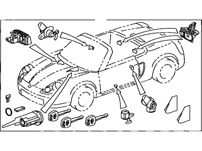 Toyota 89708-35010 Cylinder Set, Lock W/Transponder Key Transmitter