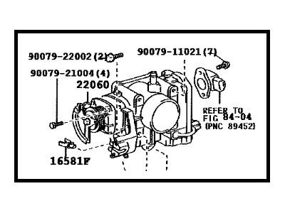 2000 Toyota MR2 Spyder Throttle Body - 22210-22100