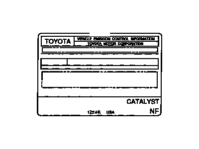 Toyota 11298-22103 Plate, Emission Control Information