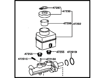 2004 Toyota MR2 Spyder Brake Master Cylinder - 47201-17291