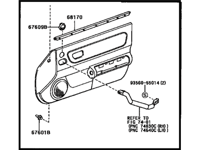 Toyota 67610-17621-B0 Board Sub-Assy, Front Door Trim, RH