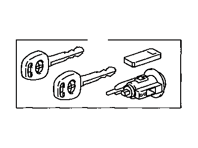 Toyota 69057-17170 Cylinder & Key Set, Ignition W/Transponder