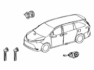 Toyota Sienna Ignition Lock Cylinder - 69005-08060