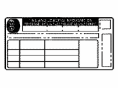 Toyota 42661-08480 Label, Tire Pressure