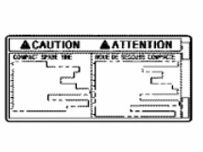 Toyota 42668-58030 Label, Compact Spare