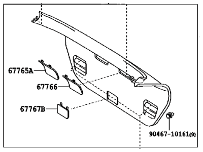 Toyota 67750-21060-B0 Board Assy, Back Door Trim