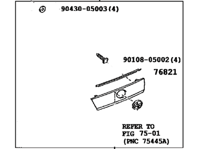 Toyota 76801-21070-D0 Garnish Sub-Assy, Back Door, Outside