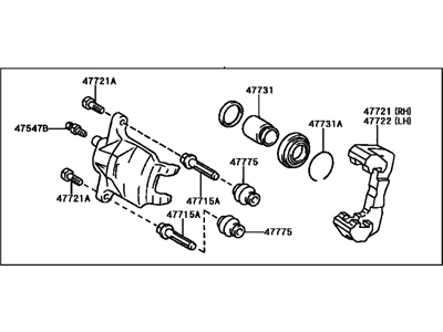 2002 Toyota Echo Brake Caliper - 47730-52020