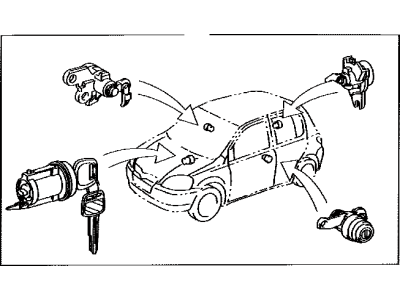 Toyota Echo Door Lock Cylinder - 69005-52A30