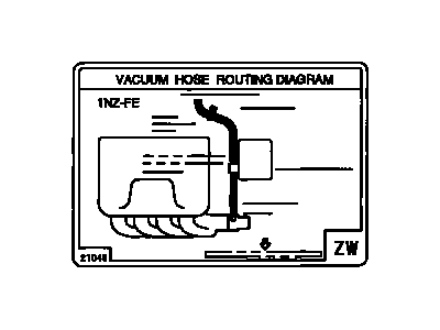 Toyota 17792-3D020 Plate, Engine Vacuum Hose Information