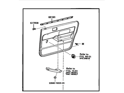 Toyota 67630-32760-B0 Board Sub-Assy, Rear Door Trim, RH