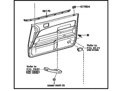 Toyota 67620-32840-04 Board Sub-Assembly, Front Door Trim, LH