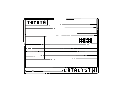 Toyota 11298-62120 Plate, Emission Control Information