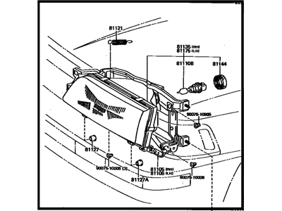 Toyota 81110-32200 Passenger Side Headlight Assembly