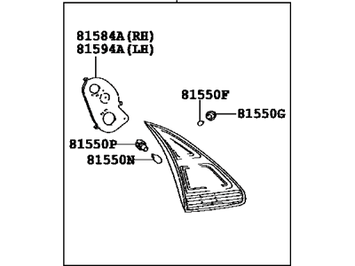 Toyota 81590-0T010 Lamp Assembly, Rear, LH