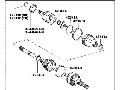 Toyota Venza Axle Shaft - 42340-0T010